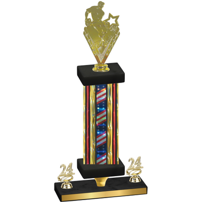 Premium Single Flag USA Year Rugby Trophy