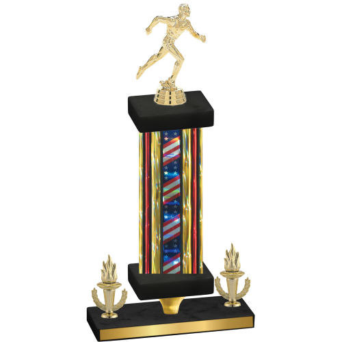 Premium Single Flag USA Victory Running Trophy