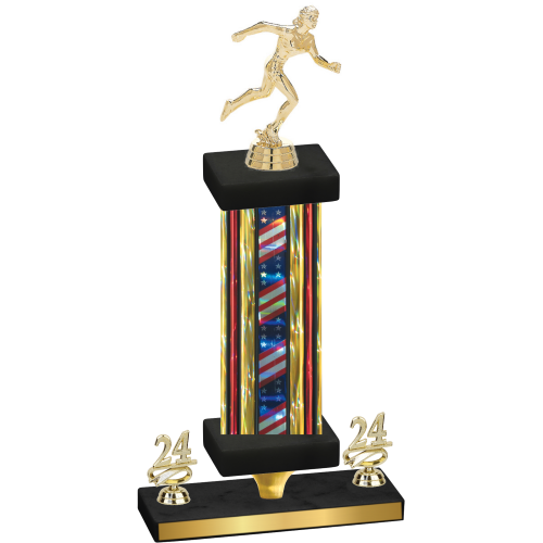 Premium Single Flag USA Year Running Trophy