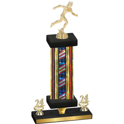 Premium Single Flag USA Year Running Trophy