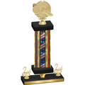 Premium Single Flag USA Second Place Running Trophy