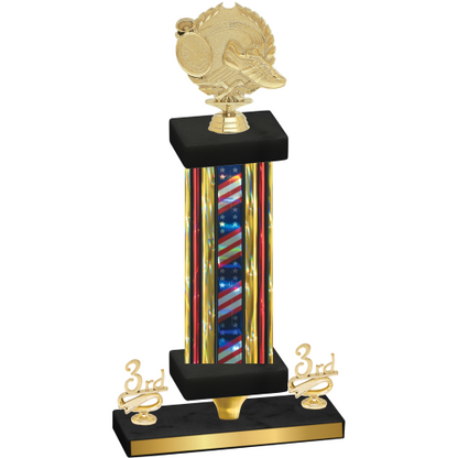 Premium Single Flag USA Third Place Running Trophy