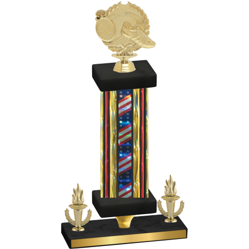 Premium Single Flag USA Victory Running Trophy