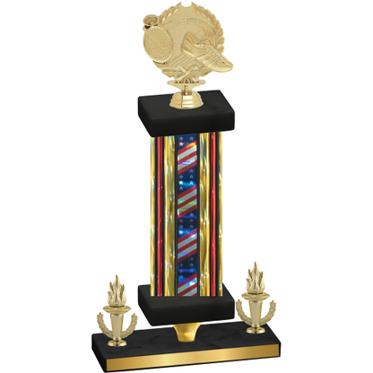 Premium Single Flag USA Victory Running Trophy