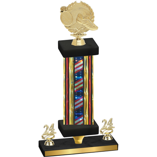 Premium Single Flag USA Year Running Trophy