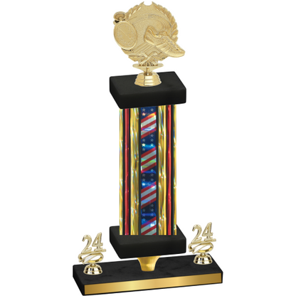 Premium Single Flag USA Year Running Trophy
