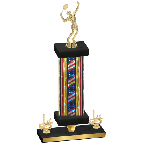 Premium Single Flag USA First Place Tennis Trophy