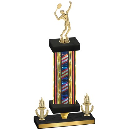 Premium Single Flag USA Victory Tennis Trophy