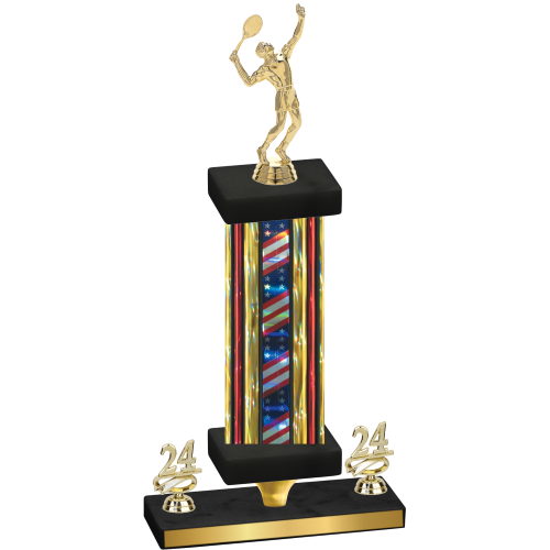 Premium Single Flag USA Year Tennis Trophy