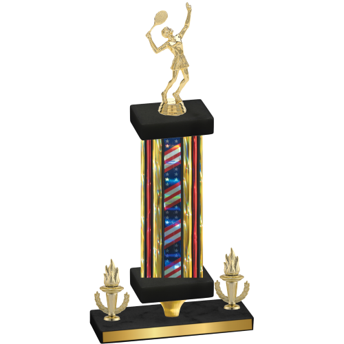 Premium Single Flag USA Victory Tennis Trophy