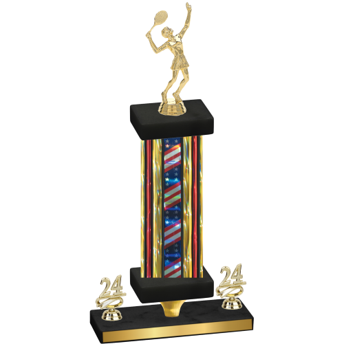 Premium Single Flag USA Year Tennis Trophy
