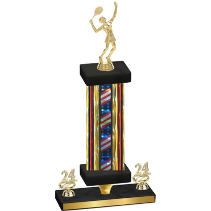 Premium Single Flag USA Year Tennis Trophy