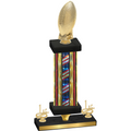 Premium Single Flag USA First Place Football Trophy