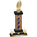 Premium Single Flag USA Second Place Football Trophy