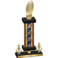Premium Single Flag USA Victory Football Trophy