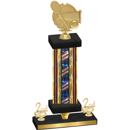 Premium Single Flag USA Second Place Tennis Trophy