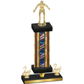 Premium Single Flag USA Second Place Wrestling Trophy