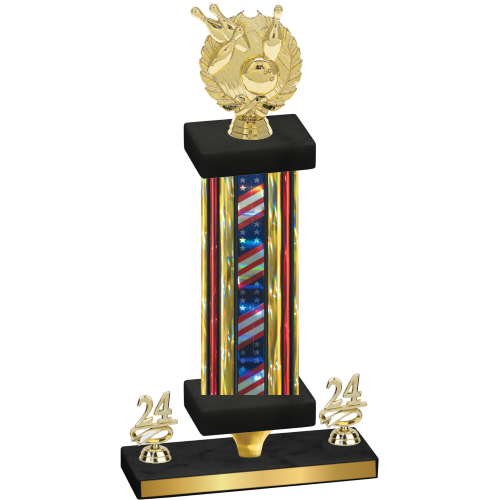 Premium Single Flag USA Year Bowling Trophy