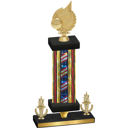 Premium Single Flag USA Victory Volleyball Trophy