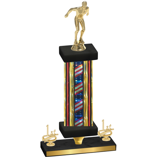Premium Single Flag USA First Place Swimming Trophy