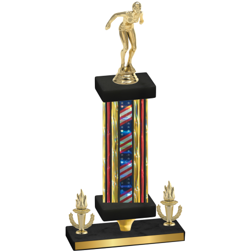 Premium Single Flag USA Victory Tennis Trophy