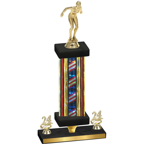 Premium Single Flag USA Year Tennis Trophy