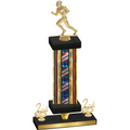 Premium Single Flag USA Second Place Football Trophy