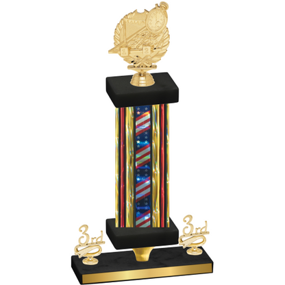 Premium Single Flag USA Third Place Swimming Trophy