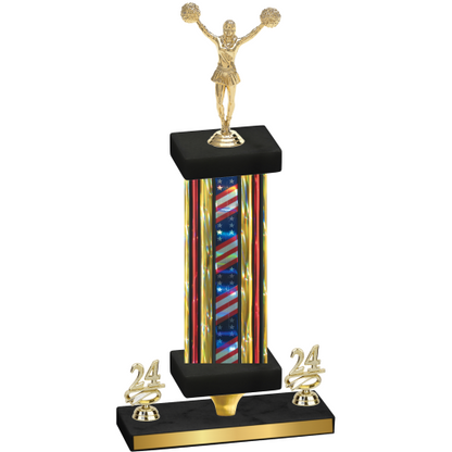 Premium Single Flag USA Year Cheerleading Trophy