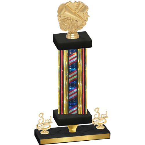 Premium Single Flag USA Third Place Cheerleading Trophy