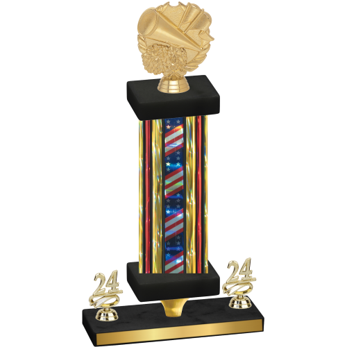 Premium Single Flag USA Year Cheerleading Trophy
