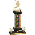 Premium Single Flag USA Year Lacrosse Trophy