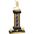 Premium Single Flag USA First Place Lacrosse Trophy