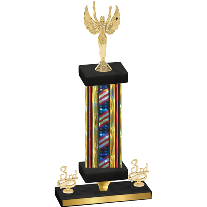 Premium Single Flag USA Third Place Victory Trophy