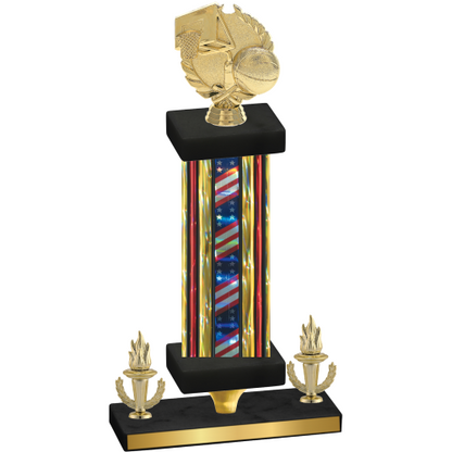 Premium Single Flag USA Victory Basketball Trophy