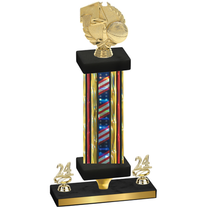 Premium Single Flag USA Year Basketball Trophy
