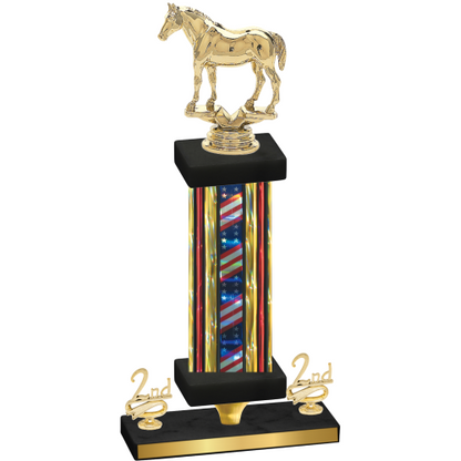 Premium Single Flag USA Second Place Horses Trophy