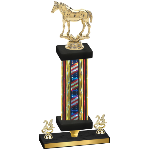 Premium Single Flag USA Year Horses Trophy