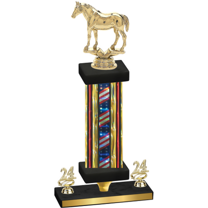 Premium Single Flag USA Year Horses Trophy