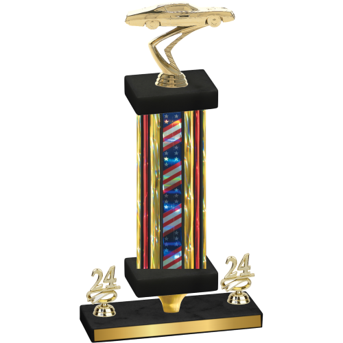 Premium Single Flag USA Year Cars Trophy