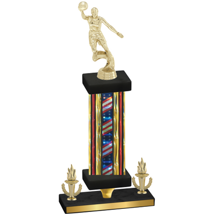 Premium Single Flag USA Victory Basketball Trophy