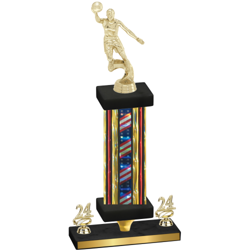 Premium Single Flag USA Year Basketball Trophy