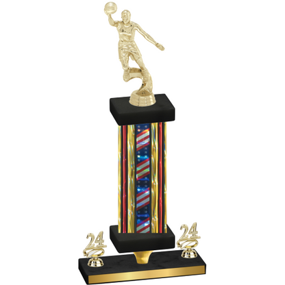 Premium Single Flag USA Year Basketball Trophy
