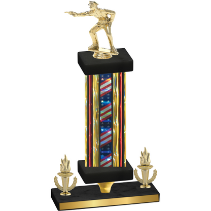 Premium Single Flag USA Victory Shooter Trophy