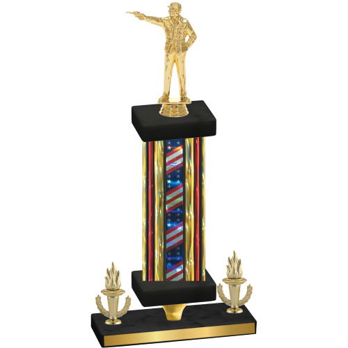 Premium Single Flag USA Victory Shooter Trophy