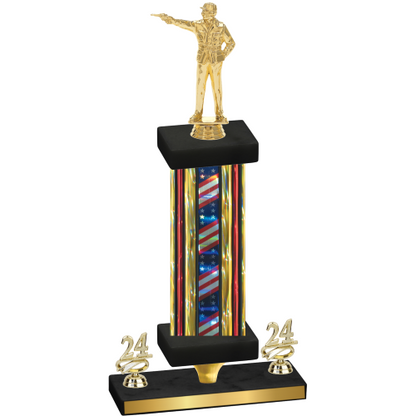 Premium Single Flag USA Year Shooter Trophy