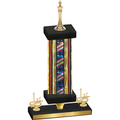 Premium Single Flag USA First Place Chess Trophy