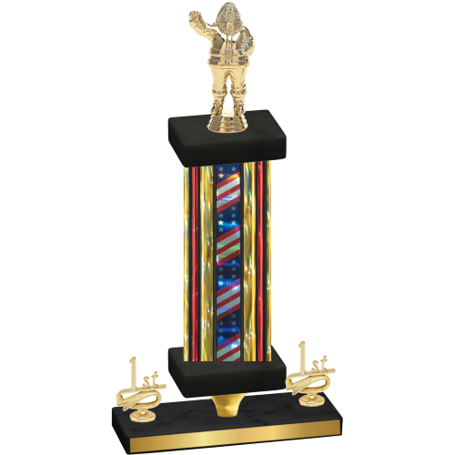 Premium Single Flag USA First Place Holiday Trophy