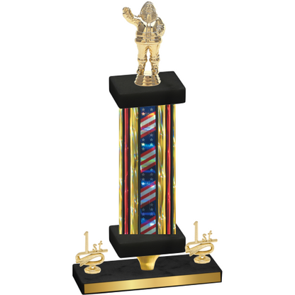 Premium Single Flag USA First Place Holiday Trophy