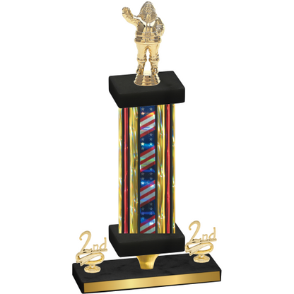 Premium Single Flag USA Second Place Holiday Trophy